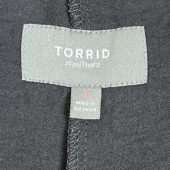 Torrid Jumpsuit Womens 1X Plus Black Sleeveless Wide Leg Cropped Pockets Boho - Picture 7 of 10